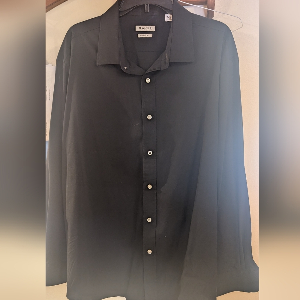 Haggar Men's Classic Black Dress Shirt